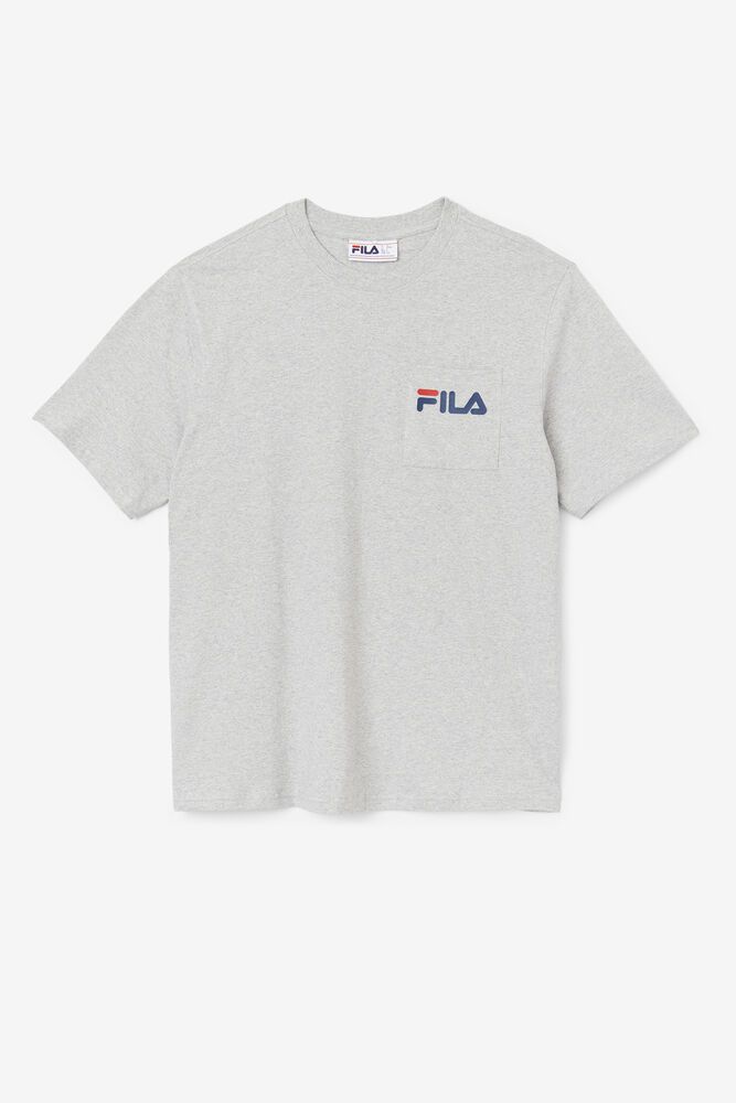 Fila Curtis Pocket Grey T-Shirt Mens - NZ 23014-IQZO